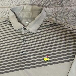 Masters Tech Men's Performance Golf Polo Shirt Size Large Augusta National Gray